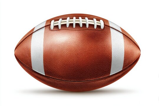 Oval ball used in rugby football league for training and competition with distinctive stitching and texture