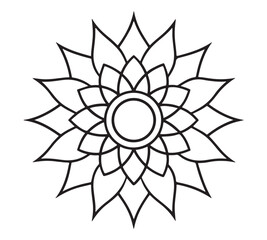 Mandala Flower Design – Simple Floral Line Art Coloring Page