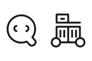 Sleek Line Icons for Search and Delivery Services.