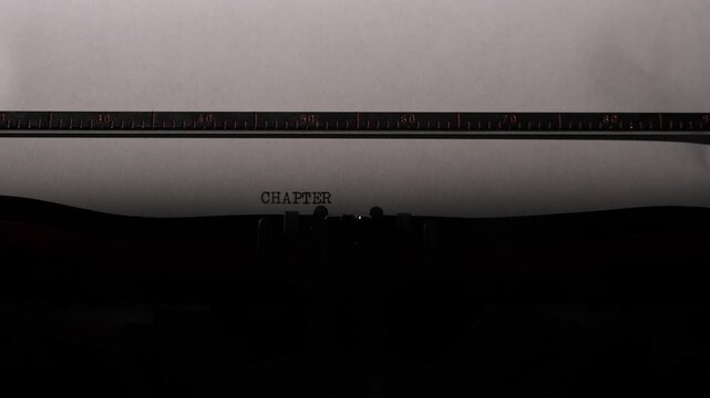 Vintage typewriter is showcasing the words chapter 4 appearing on a sheet of white paper, symbolizing storytelling, writing, and the creative process of an author crafting a narrative