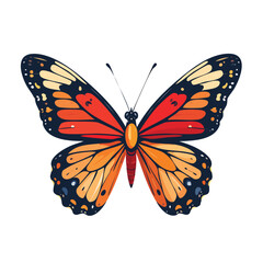 Vibrant Butterfly Illustration with Detailed Wing Patterns and Bold Colors.