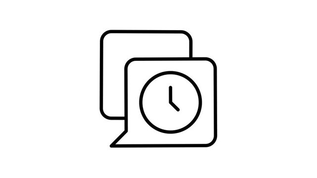 Animated chat bubble clock icon for time-sensitive messages