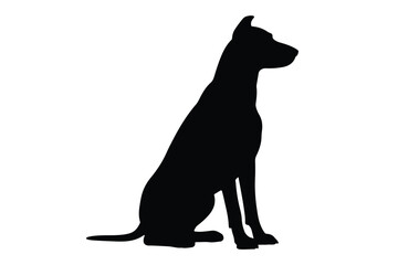 Labrador retriever dog silhouette vector, Dog breed black silhouette vector