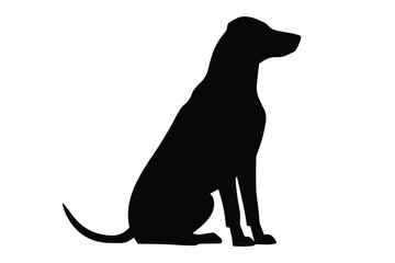 Labrador retriever dog silhouette vector, Dog breed black silhouette vector