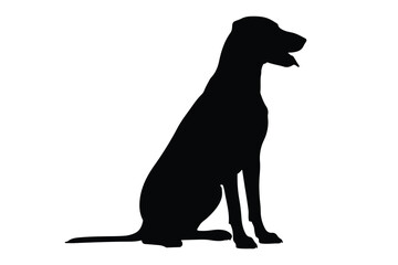 Labrador retriever dog silhouette vector, Dog breed black silhouette vector