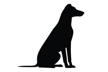 Labrador retriever dog silhouette vector, Dog breed black silhouette vector