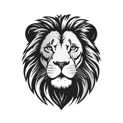 Majestic Lion Head Illustration Fierce King of the Jungle Portrait.