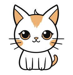 Fototapeta premium simple orange cat sitting vector illustration