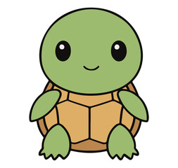 Fototapeta premium cartoon standing turtle vector illustration on white background