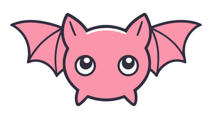 cute cartoon pink bat vector illustration
