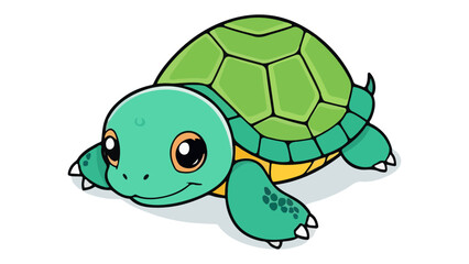 cartoon cute smiling turtle vector illustration