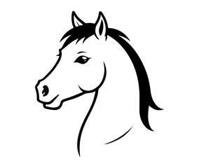 black and white horse shape vector illustration