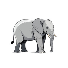 Obraz premium Majestic elephant illustration showcasing its impressive size and features in detail.