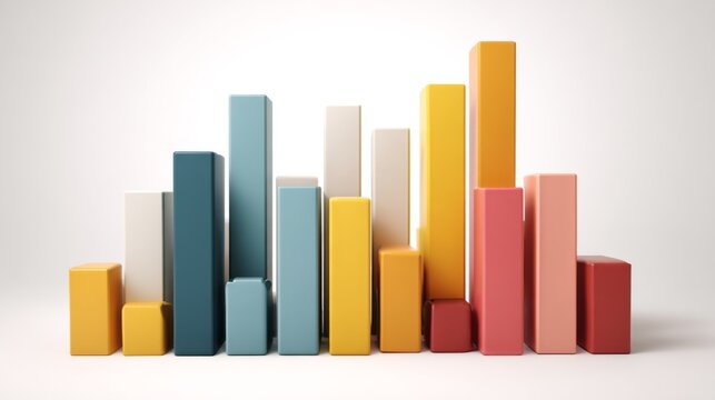 Colorful Bar Graph Representation for Data Visualization and Statistical Analysis in Modern Digital Design with Dynamic Elements and Visual Appeal