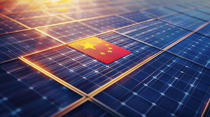 Solar panels representing clean energy solutions.