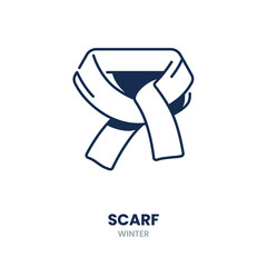 Scarf icon. winter, warm, knit, wool, clothing, accessory, cozy, fashion, cold, wrap. Vector Icon Illustration