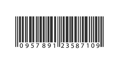 Universal barcode symbol for product identification and scanning isolated on transparent background