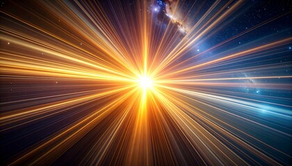 Fototapeta premium Intense burst of radiant light and energy streaking through space