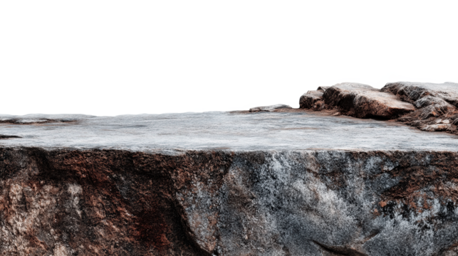 Cliff Edge: A rugged cliff edge, weathered by time and nature's elements, stands strong, offering a dramatic perspective against the vast openness.