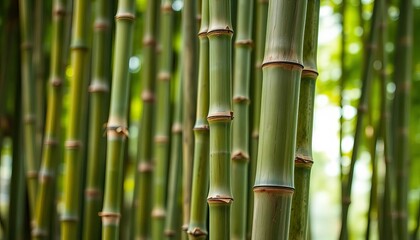 Fototapeta premium Dense, textured bamboo stalks background, vertical orientation, illustration, background