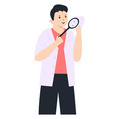 Dental Care Person Character. Isolated on White Background. Vector Illustration.