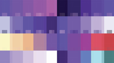 Abstract Rectangles: Purple, Yellow, Red Tones Palette, Pixelated Blocks Art, Color Inspiration