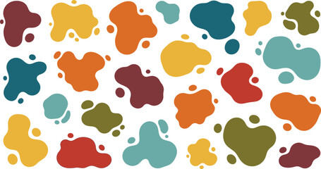 Fototapeta premium Set of colored amoeba organic irregular shapes. Creative liquid blob elements, various cartoon organic shapes.