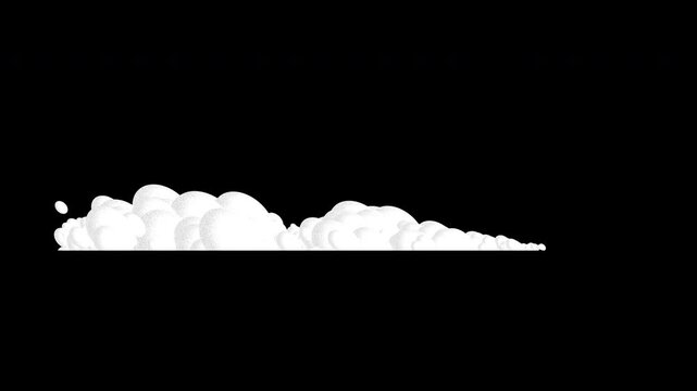 Cartoon Smoke 2d animated.Comic smoke vfx.clouds of wind

