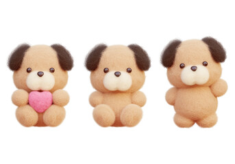 felt texture dog character 3D graphic