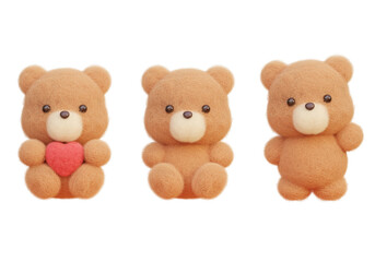 felt texture teddy bear character 3D graphic