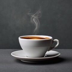 Aromatic Brew: A steaming cup of coffee, the dark liquid swirling with rich flavor, rests elegantly on a saucer, and its aroma fills the air. It's a moment of tranquility and pure sensory pleasure.