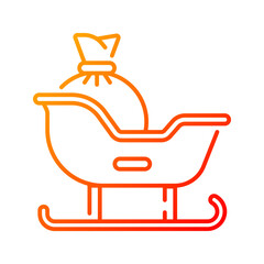 Sleigh icon. winter, snow, ride, transport, holiday, christmas, sled, cold, traditional, vehicle. Vector Icon Illustration