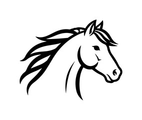 Bold horse head logo design, powerful equine symbol for branding needs