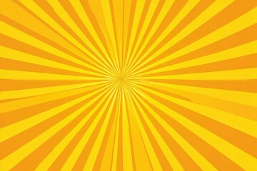 Vibrant sunburst background radiating warmth and energy perfect for summer themes and retro designs, creating a joyful and lively atmosphere