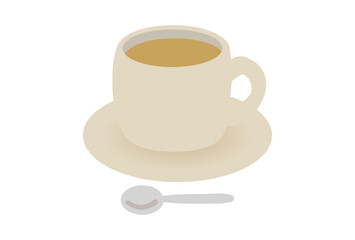 Cute Simple Coffee Cup Vector Illustration