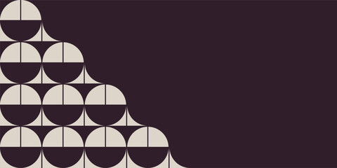 Abstract creative background, web banner. Abstract geometric shapes composition. Circle parts. Simple geometric shapes background. Vector color illustration in flat style.