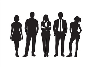 Business People Team Silhouette Vector Illustration