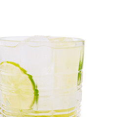 Refreshing cocktail with lime and ice ready for enjoyment on a sunny day