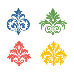 Elegant Damask-Inspired Ornamental Flourish Elements Collection