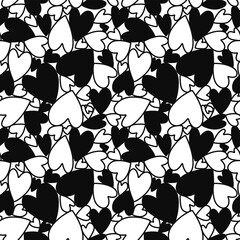 romantic hearts, a symbol of love, monochrome color. seamless pattern of abstract lines. a simple background in the style of minimalism. for print, banners, paper. art illustration drawn by hand.
