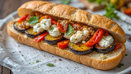 Vegetable and cheese sandwich