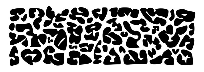 Irregular organic liquid fluid blob shape vector illustration set. Random various wave abstract irregular bubble curve fluid blob template for presentation design, flyer, isolated on white background