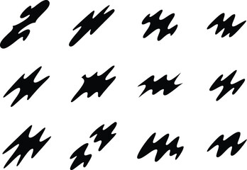 Scribble abstract black and white shapes