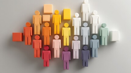 Diverse group of people forming an abstract matrix concept for understanding diversity and inclusion in society