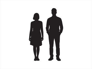 Man and Woman Silhouette Vector