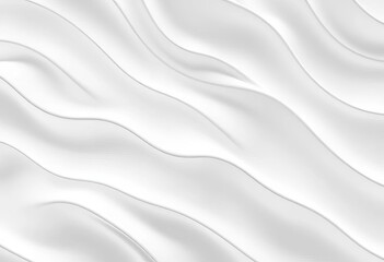 Obraz premium Abstract wavy white texture, undulating lines create a soft, flowing background, illustration, white