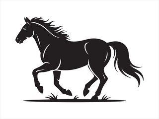 Running Horse Silhouette Vector Illustration
