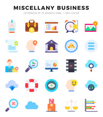 Set of Miscellany Business icons. Vector Illustration.