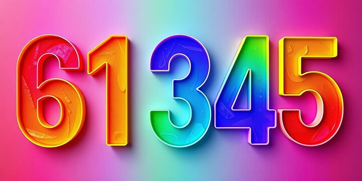 Vibrant rainbow-hued number backdrop, ideal for educational or celebratory designs, illustration, abstract