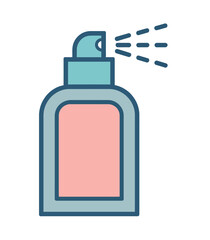 Obraz premium A spray bottle dispenses a fine mist of liquid, suggesting hygiene or fragrance.